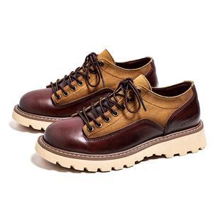 Износостойкие низкие кожаные туфли мужские ZUWUDONG, тёмно-коричневый