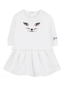 Многослойное платье с вышивкой Givenchy Kids, белый