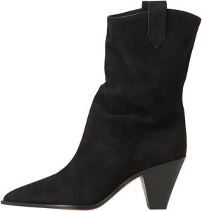 Женские ботильоны FSJ с заостренным носком, ковбойской колодкой, на стойком каблуке-конусе, из замши, стильные короткие ботинки, повседневные, для офиса и работы, размер 4-16 US, Black