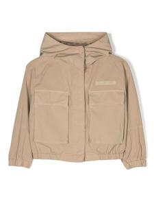 Aspesi куртка с капюшоном и нашивкой-логотипом, нейтральный цвет