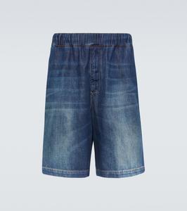 Шорты-бермуды из денима и шамбре Valentino, Denim Scuro