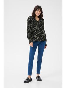 Блузка Kaffe, цвет black/green lettuce ditzy