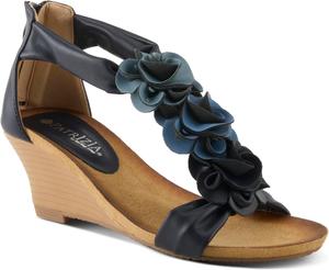 Женские сандалии на танкетке PATRIZIA HARLEQUIN с ремешком на щиколотке и T-образным ремешком - Цветочный дизайн, мягкая стелька, застежка на молнии сзади, мультиколор