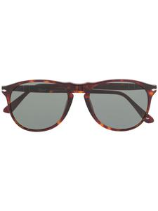 Persol солнцезащитные очки в геометричной оправе, коричневый