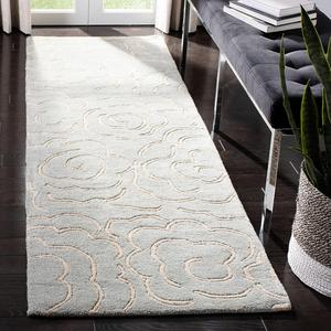 Ковер-дорожка SAFAVIEH, 77 x 244 см, Soho Collection Soft Lt. Blue/Ivory SOH812B ручной работы из премиальной шерсти и вискозы