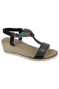 Сандалии Gilda с драгоценными камнями Cipriata, черный