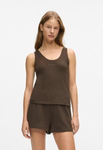 Пижамный топ KARL LAGERFELD LOUNGEWEAR WAFFLE , Black Coffee/Dark Brown