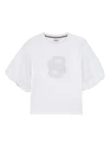 Футболка с объемными рукавами BOSS Kidswear, белый