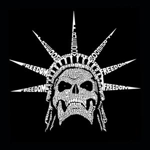Freedom Skull — мужская футболка с длинным рукавом Word Art LA Pop Art