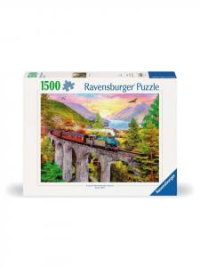 Пазл Ravensburger, 1500 деталей. Путешествие на поезде осенью в красочном стиле