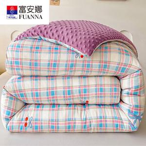 Fuanna Одеяло зимнее 150х200 см, вес 3,5 кг, хлопок с лицевой стороны, велюр с изнанки, клетка вишня