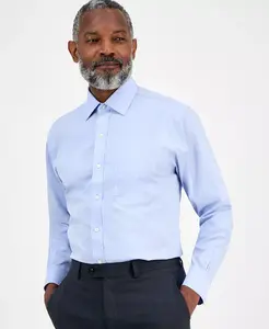 Мужская классическая рубашка с воротником-стойкой Non-Iron Spread, однотонная Brooks Brothers, синий