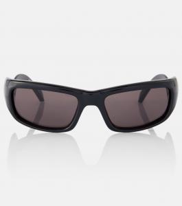 Прямоугольные солнцезащитные очки Hamptons Balenciaga, Black-Black-Grey