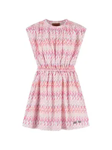 Платье с узором зигзаг Missoni Kids, розовый