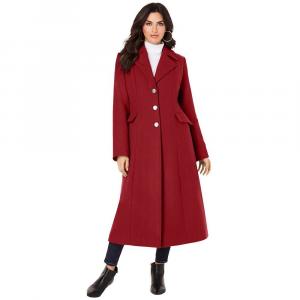 Женское длинное шерстяное пальто больших размеров Roaman's, цвет Deep Crimson