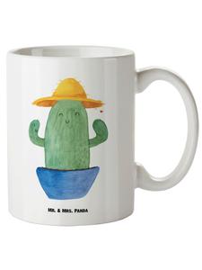 Кружка XL с кактусовой шляпой (без слогана) белого цвета Mr. & Mrs. Panda