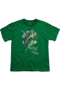 Футболка с коротким рукавом DC Comics Harley и Ivy для детей Gildan, зеленый