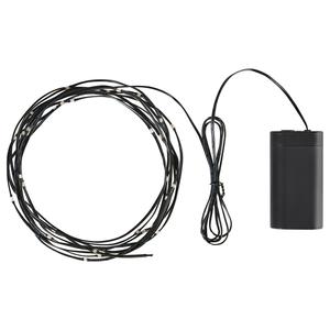 Светодиодная гирлянда с 40 лампами, на батарейках, уличная, черная IKEA Stråla