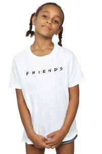 Хлопковая футболка с текстовым логотипом Friends, белый