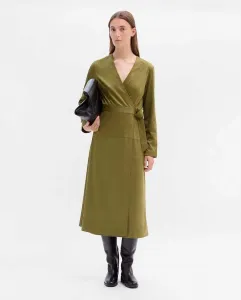 Платье из замши с перекрестным вырезом Simorra, оливковый зеленый