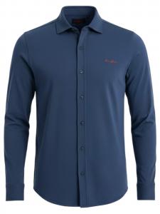 Ombre Повседневная рубашка для делового стиля 'OM-SHCS-0138' в темно-синем цвете