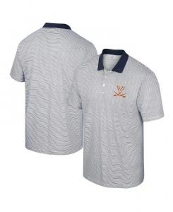 Мужская белая, темно-синяя рубашка-поло в полоску с принтом Virginia Cavaliers Colosseum