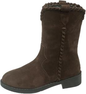 HoaloX Женские модные ботильоны - теплая матовая кожа - черный, коричневый, хаки - подходят для осенних и зимних образов