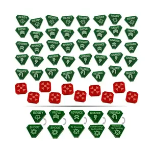 Набор боевых жетонов, полупрозрачный зеленый и красный, Warhammer 40k - Kill Team Accessories (Litko Aerosystems)