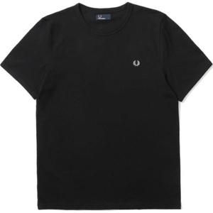 Футболка из хлопка с вышитым логотипом FRED PERRY, черный