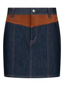 Джинсовая мини-юбка с замшевыми вставками LIU JO, синий