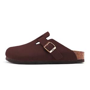 Jeep Биркеншток закрытые тапочки с пробковой подошвой унисекс тёмно-коричневые, цвет Dark Brown