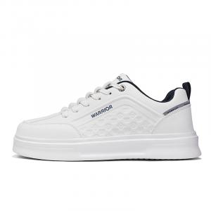 WARRIOR Стойкие к истиранию легкие низкие скейтерские кроссовки для мужчин с эффектом увеличения роста белый/темно-синий, цвет White/Dark Blue