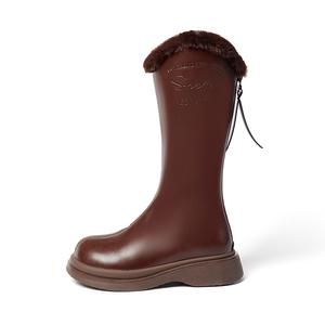 Детские кожаные ботинки для детей Snoffy, Caramel