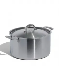 Кастрюля объемом 11 л (около 3,8 л) с крышкой, покрытая нержавеющей сталью Made In, Stainless Clad