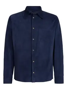 Рубашка с нагрудным карманом Brunello Cucinelli, синий