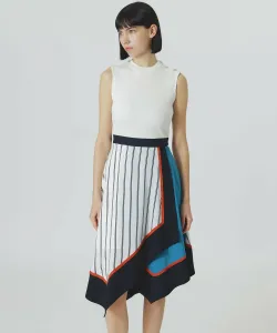 Платье в полоску с цветовыми блоками Loveless, цвет White