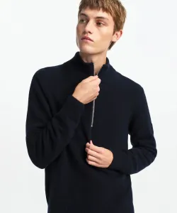 Шерстяной свитер с застежкой-молнией до середины груди