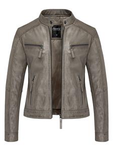 Кожаная куртка REPUBLIX, серый