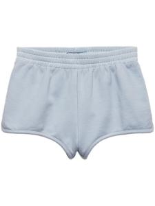 Prada короткие шорты из джерси с нашивкой, синий