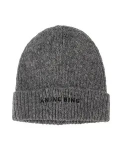 Серая шерстяная шапка с альпакой Anine Bing, серый