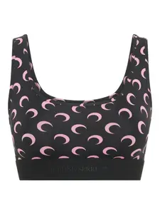 Спортивный бюстгальтер из джерси с принтом луны Marine Serre, черный