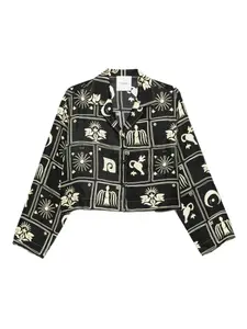 Шелковый топ Vally с принтом Nanushka, черный