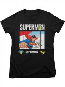 Футболка Superman Look Up Girly Tee черного цвета Superman