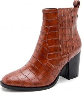 Женская мода Roimaash Осенние туфли на широком каблуке, 184 Brown