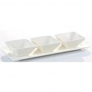 Снежная чашка FANTASTIC 4 шт. из фарфора с необычной квадратной формой, фарфор Fine China Retsch Arzberg, белый