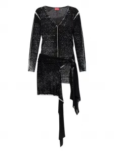 Асимметричное платье с завязками DIESEL, черный