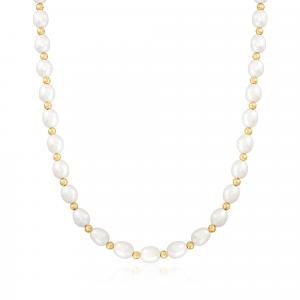Ожерелье Ross-Simons с культивированным овальным жемчугом 8-9 мм и 14-каратным желтым золотом Ross-Simons, 20 In