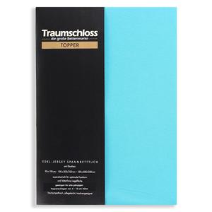 Топпер Dream Castle простыня из благородного джерси 90-120 x 200-220 см бирюзовый 165 г/м², 95 % чесаный хлопок Mako, 5 % эластан Traumschloss