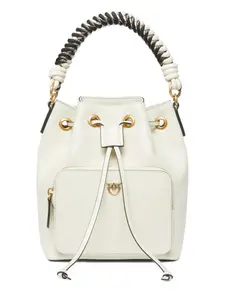 Сумка-ведро с плетеной ручкой PINKO, белый