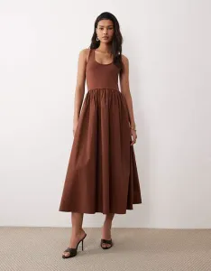 Шоколадно-коричневое платье миди Nothing's Child Lexie